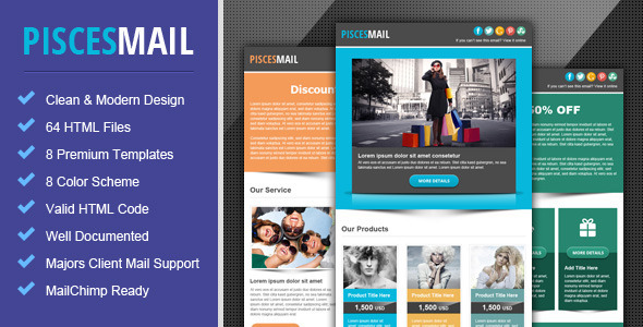 Piscesmail - Email Newsletter Template - Email Templates Marketing