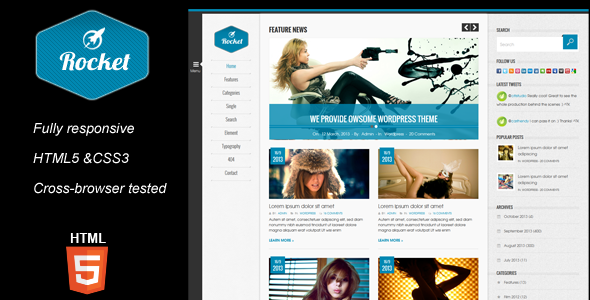 Rocket Magazine HTML5 Template - Corporate Site Templates