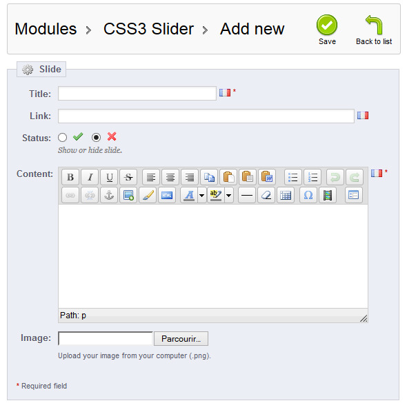 CSS3 Slider configuration