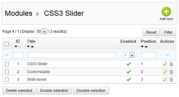 CSS3 Slider configuration