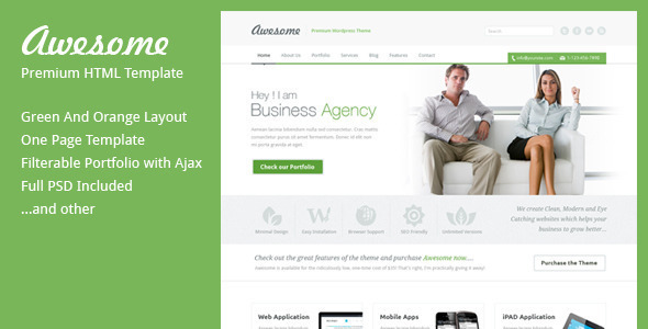 Awesome - One Page Business Template - Business Corporate
