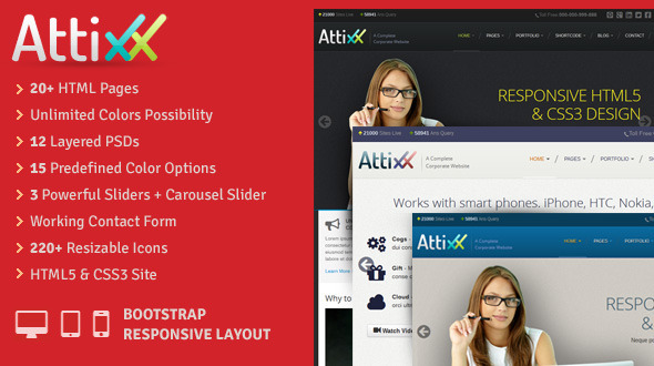 Attixx - Responsive Corporate HTML Theme - Corporate Site Templates