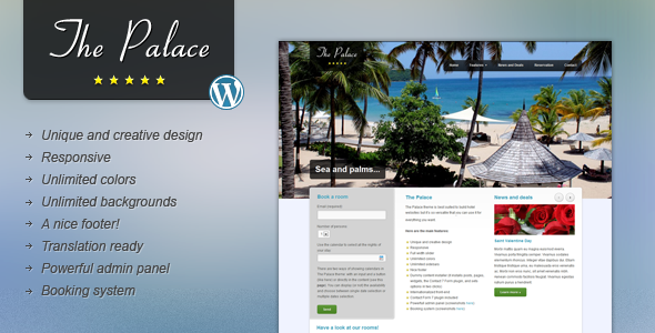 The Palace - Hotel and Business WordPress Theme - Travel Retail