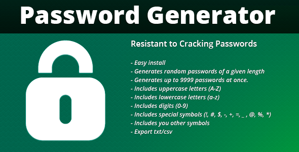 FPG Password Generator - CodeCanyon Item for Sale