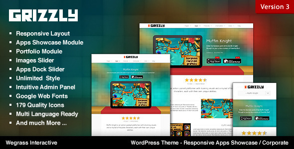Grizzly - Responsive App Showcase / Corporate - Software Technology