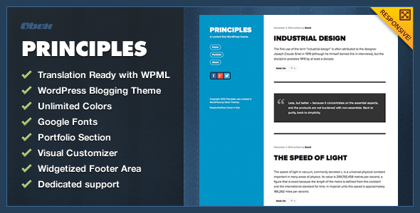 Principles - WordPress Blogging Theme - Blog / Magazine WordPress