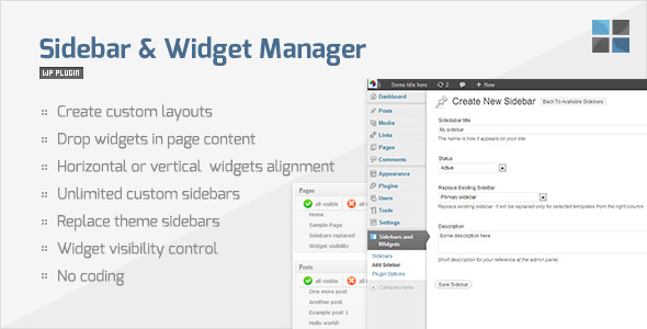 Sidebar & Widget Manager for WordPress - CodeCanyon Item for Sale