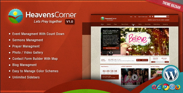 Heaven's Corner Church Theme - Churches Nonprofit