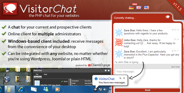 VisitorChat - PHP Chat with Web- & Windows Clients - CodeCanyon Item for Sale