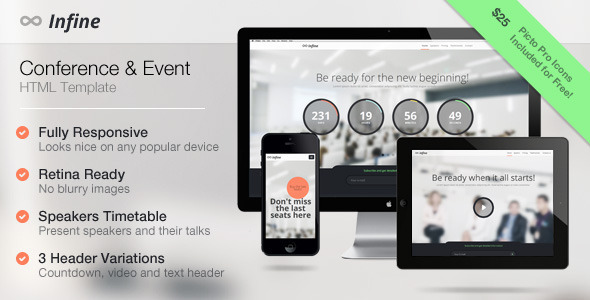 Infine - One Page Conference & Event Template (Business)