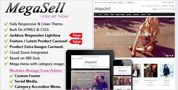 Megasell - Elegant & Responsive Opencart Theme - OpenCart eCommerce