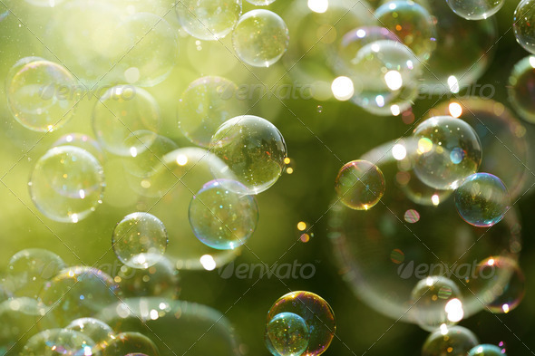 Summer sunlight and soap bubbles