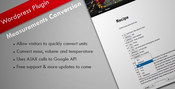 Measurement Conversion - WordPress Plugin - CodeCanyon Item for Sale