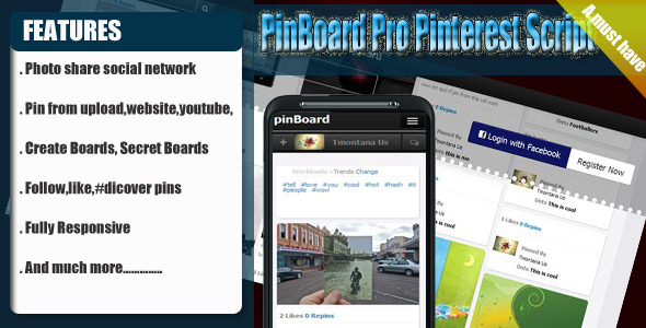 pinBoard - Pro Photo Sharing Social Engine - CodeCanyon Item for Sale