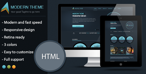 Modern Theme: Responsive HTML Template - Corporate Site Templates
