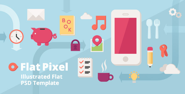Flat Pixel - Illustrated PSD Template - Portfolio Creative