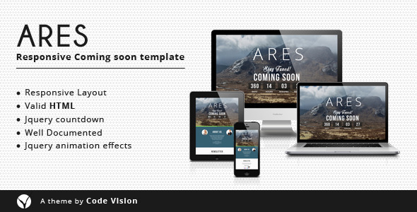 Ares - Coming Soon Template - Under Construction Specialty Pages
