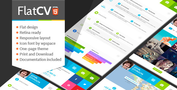 FlatCV - Resume Portfolio HTML5 - Virtual Business Card Personal