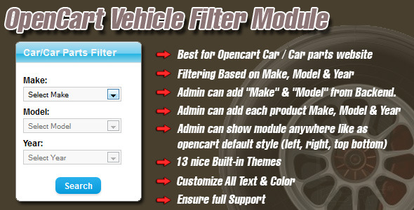 opencart vehicle filter module - CodeCanyon Item for Sale