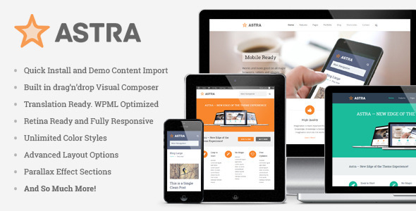 Astra - Retina Responsive WordPress Theme - Creative WordPress