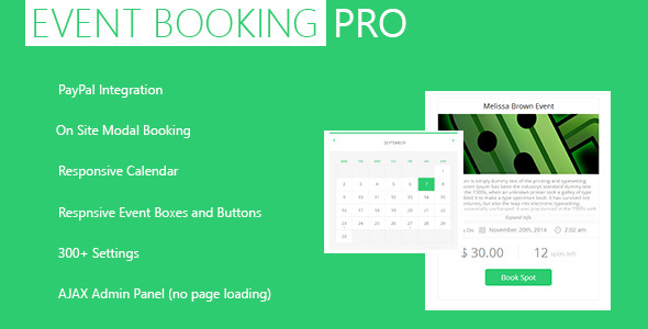 Event Booking Pro WP Plugin - ( PayPal and Modal ) - CodeCanyon Item for Sale