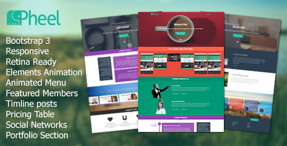 Pheel - Responsive Multi Purpose Bootstrap 3 Theme - Creative Site Templates