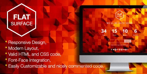 Flat Surface - Responsive 404 Error HTML5 Template - Under Construction Specialty Pages