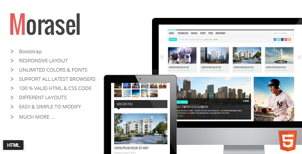 Morasel - Responsive News and Magazine HTML Theme - Corporate Site Templates