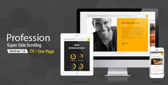 Profession - CV HTML Template - Resume / CV Specialty Pages