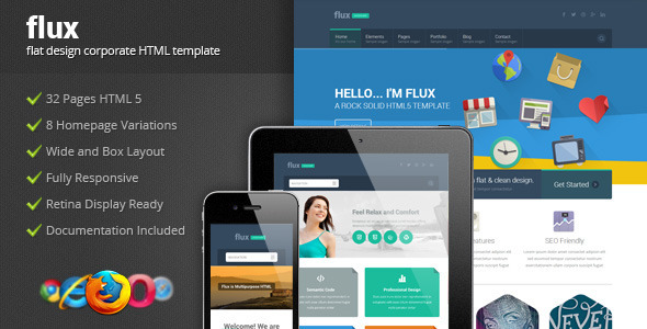 Flux - Flat Corporate HTML Template 2 - Corporate Site Templates