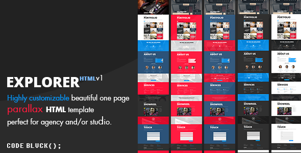Explorer - One Page Parallax Template - Creative Site Templates
