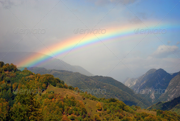 gorgeous rainbow after a heavy rain