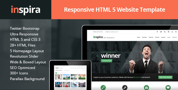 Inspira - Responsive HTML 5 Website Template - Business Corporate