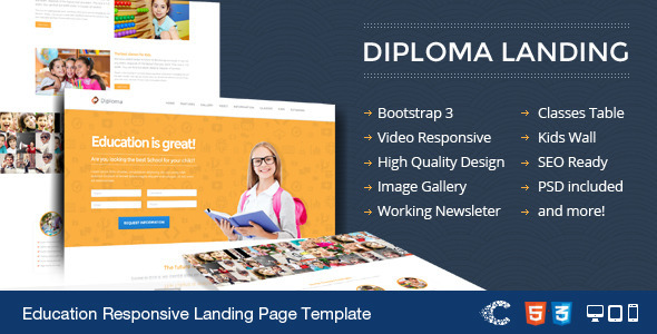 Diploma - Education Bootstrap Responsive Landing - Children Retail