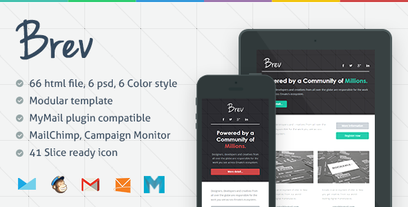 Brev - Responsive Email Template - Newsletters Email Templates