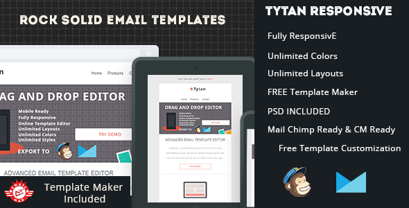 Tytan-Responsive Email Template with Editor - Newsletters Email Templates