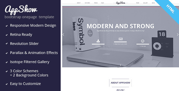 AppShow - Onepage Bootstrap HTML Template - Technology Site Templates