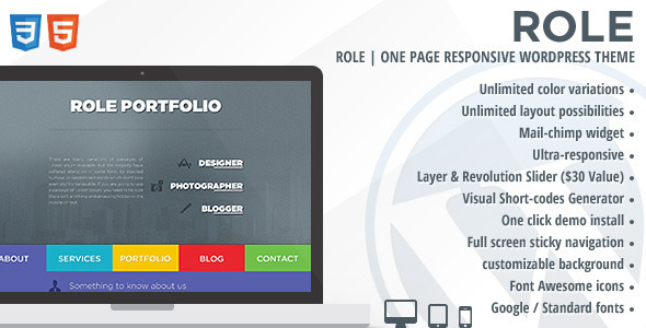Role | One Page Responsive WordPress Theme - Creative WordPress