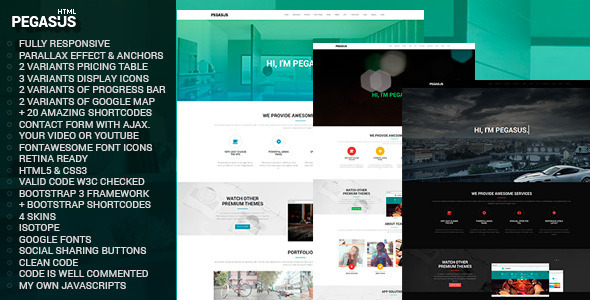 Pegasus Parallax One-Page HTML5