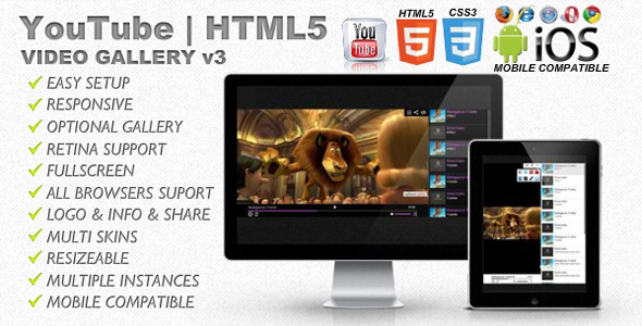Elegant - YouTube | HTML5 Responsive Video Gallery - CodeCanyon Item for Sale