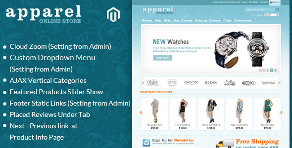 Apparel and Clothes Magento Template