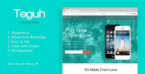 Teguh - Easy to Use Responsive Landing Page - Technology Landing Pages