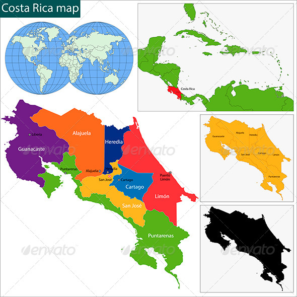 clipart map of costa rica - photo #18