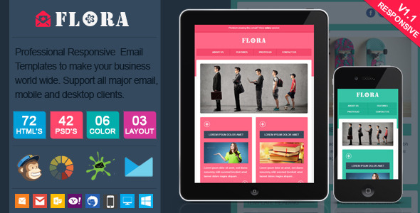 Flora - Stylish Responsive Email Template - Newsletters Email Templates
