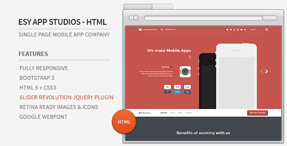Esy App Studios - HTML Website - Technology Site Templates