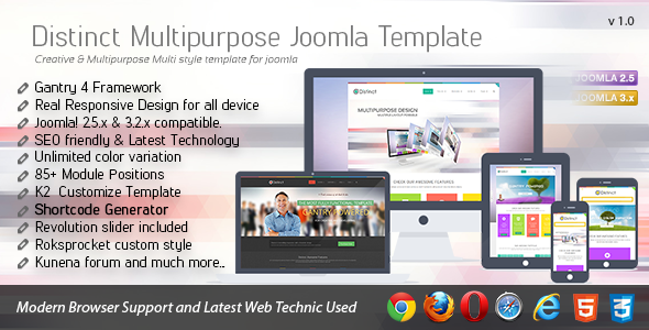Distinct Multipurpose Joomla Template