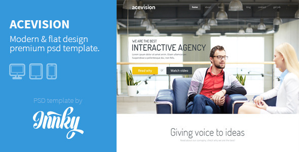 Acevision - Corporate One Page PSD Template