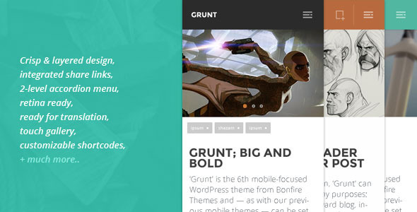 GRUNT - A Big & Bold WP Theme for Mobiles