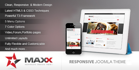 Maxx - Responsive Creative JoomlaTemplate - Joomla CMS Themes