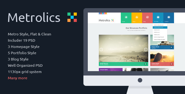 Metrolics - Business Metro Sytle PSD Template - Business Corporate